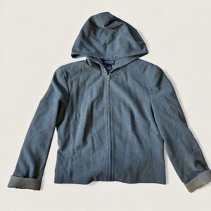 Vintage Ann Taylor Stretch Zip Up Hoodie Jacket Gray Casual Women’s Size 6